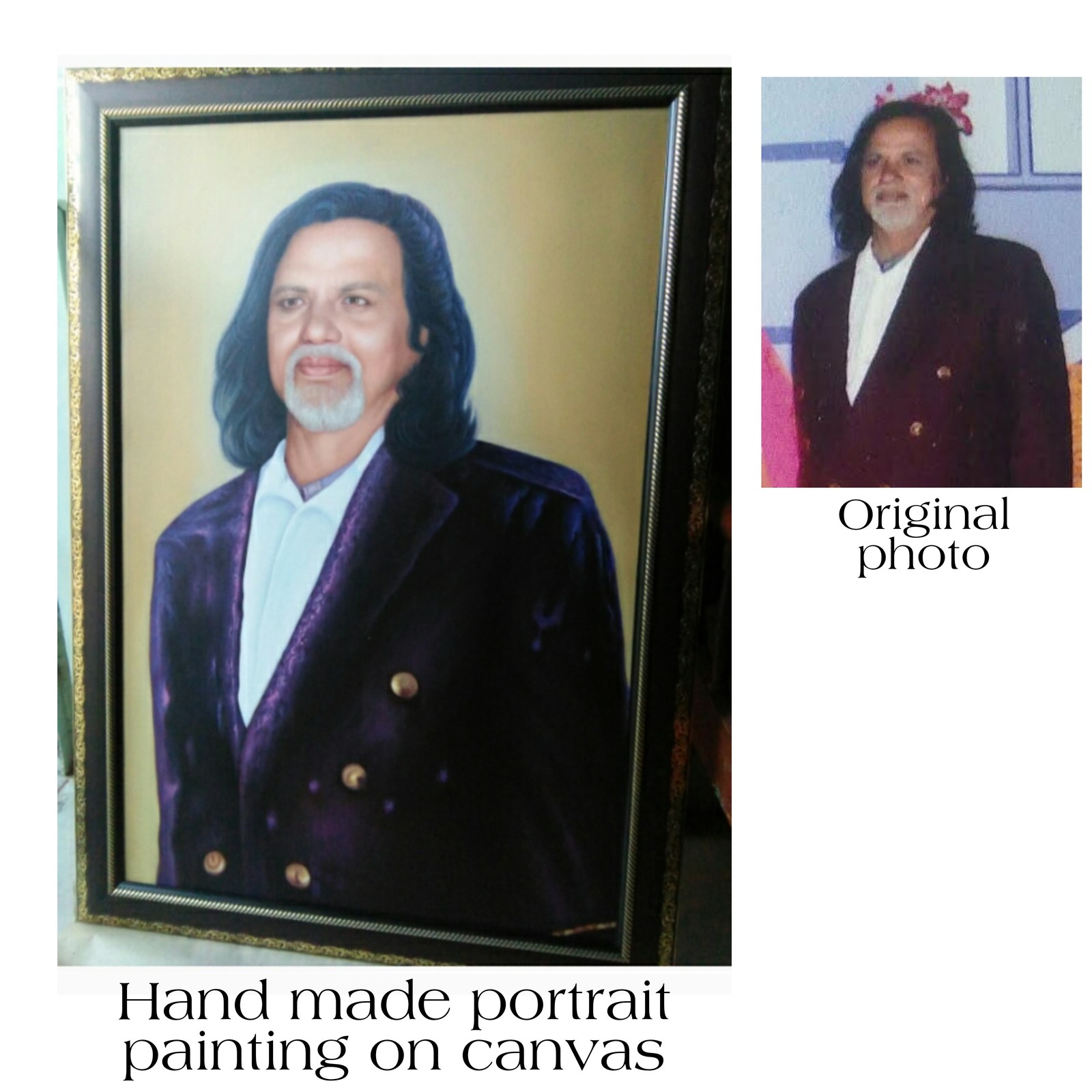 Heirloom Portrait Hand-Painted From Photograph - Fine Art Jaipur